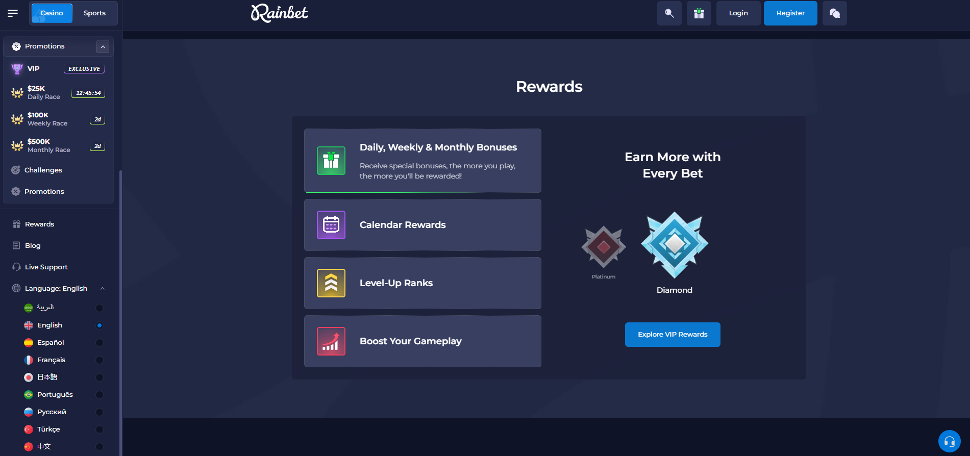 Rainbet Casino Bonus